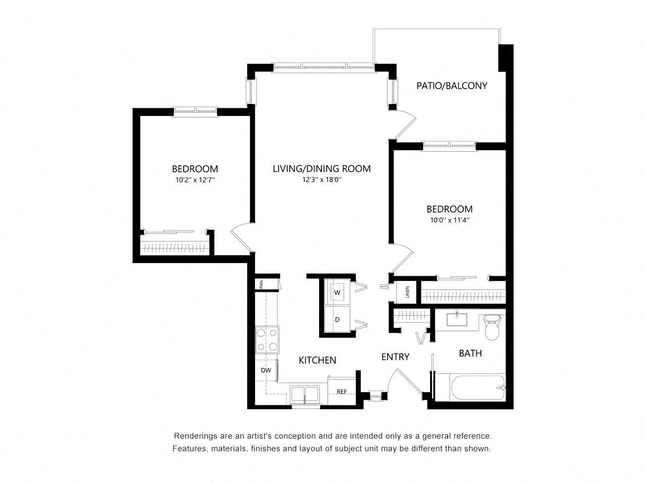 Two Bedroom Floor Plan